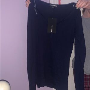 blue long sleeve shirt